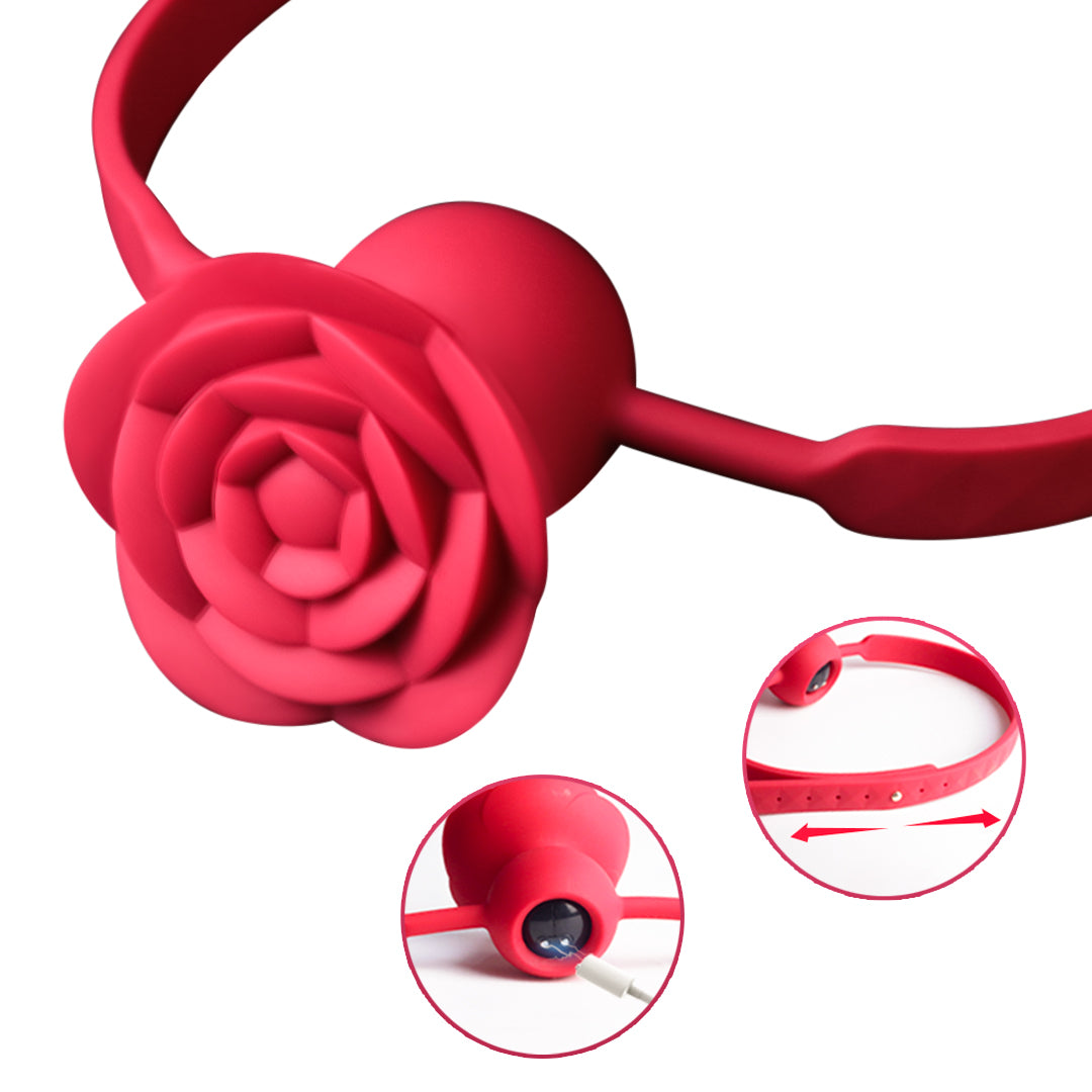 Vibrating Rose Mouth Ball - Multicolor