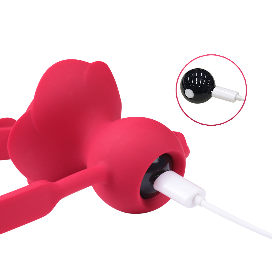 Rose vibrating mouth plug charger